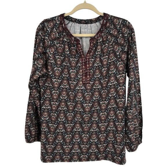 J. Jill Pure Jill Printed & Embroidered Knit Tunic Multi Colored Size XS NWT - Picture 1 of 8